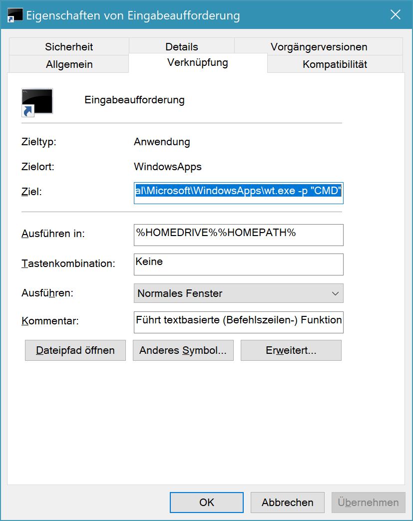 Properties of CMD link