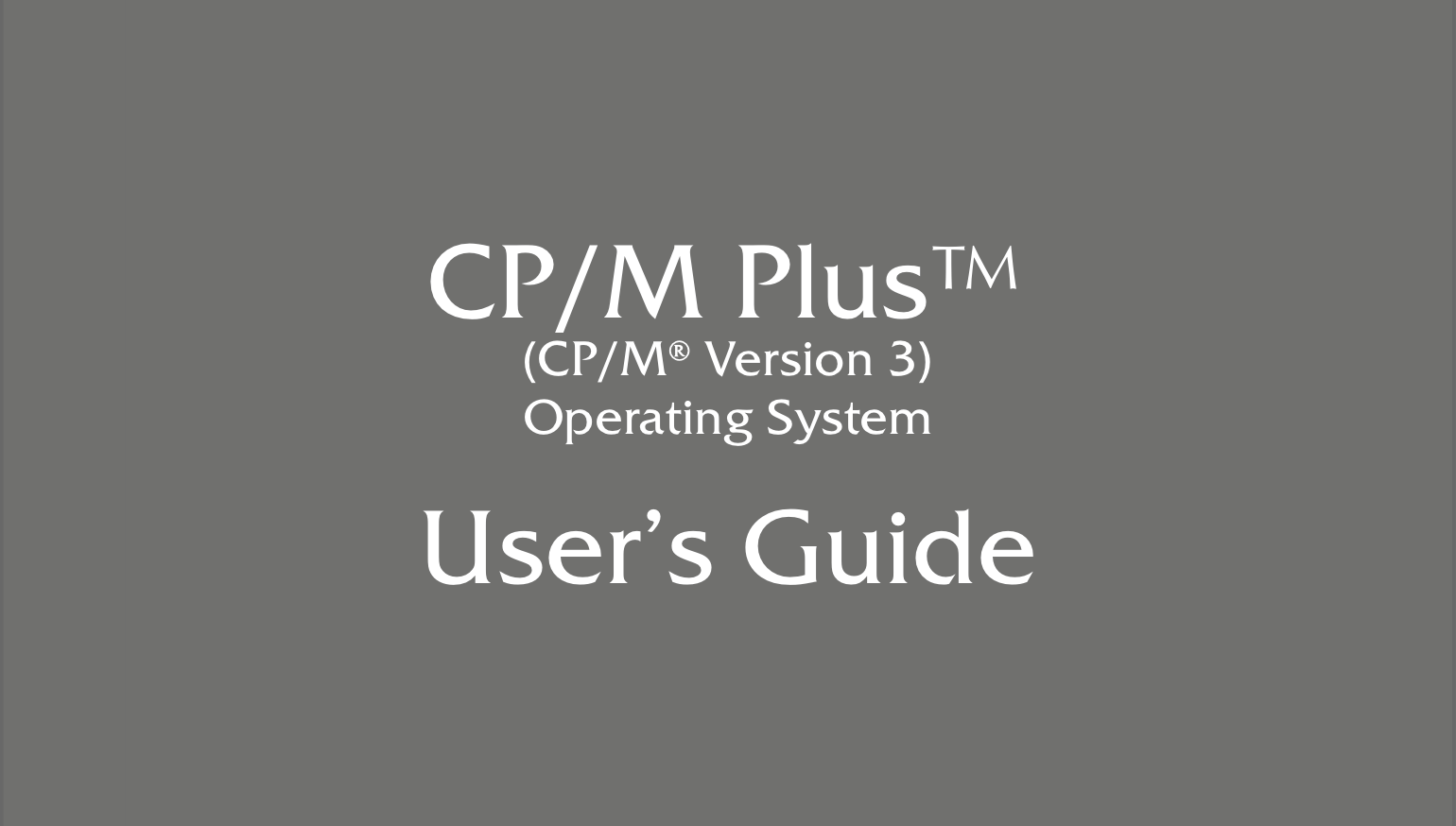 CP/M User’s Manual recreation