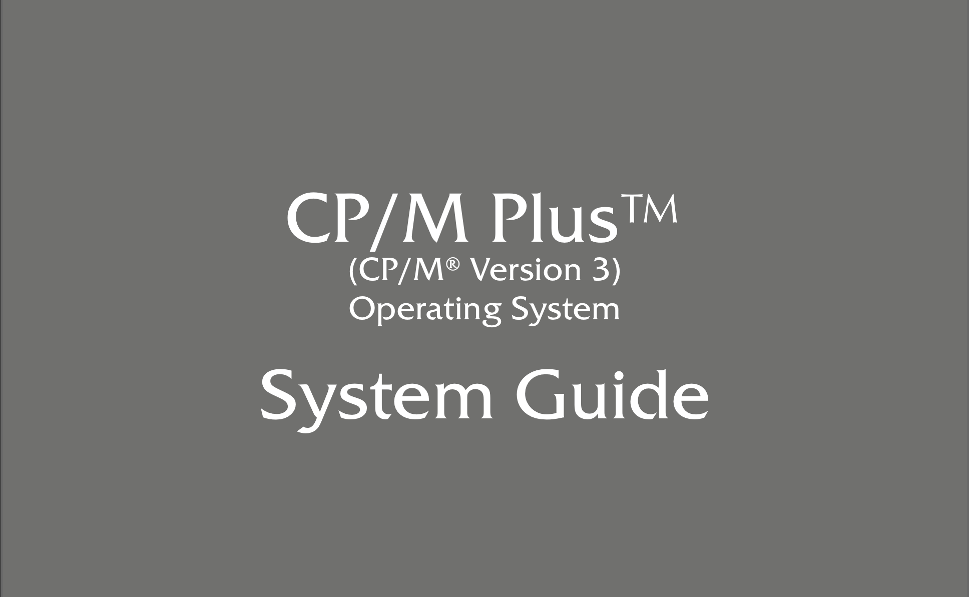 CP/M System Guide recreation