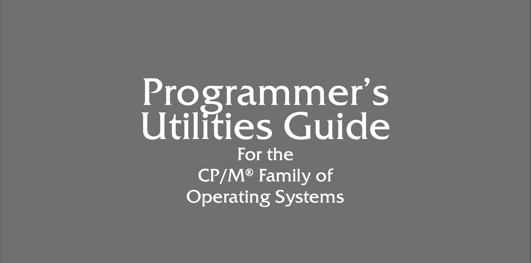 Programmer’s Utilities Guide recreation